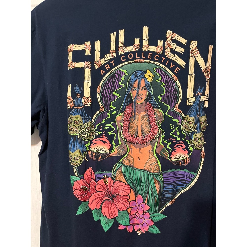 Sullen Art Collective Mens Artist Series Navy Blue Shrunken Headhunters 2XL